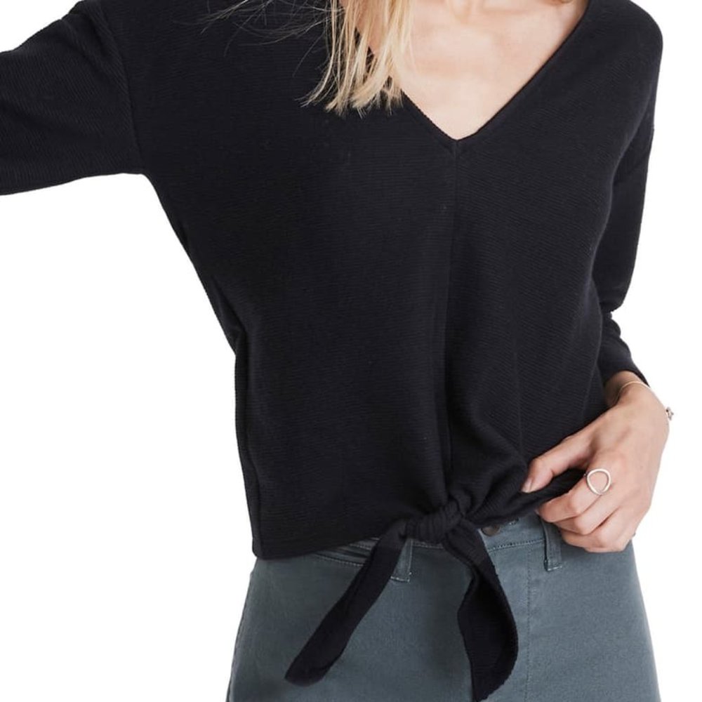 NWT Madewell Texture and Thread Tie Waist Top